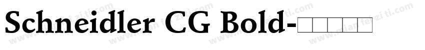 Schneidler CG Bold字体转换